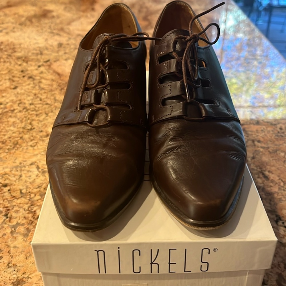 Nickels Raid Vintage leather Town Brown lacy shoe